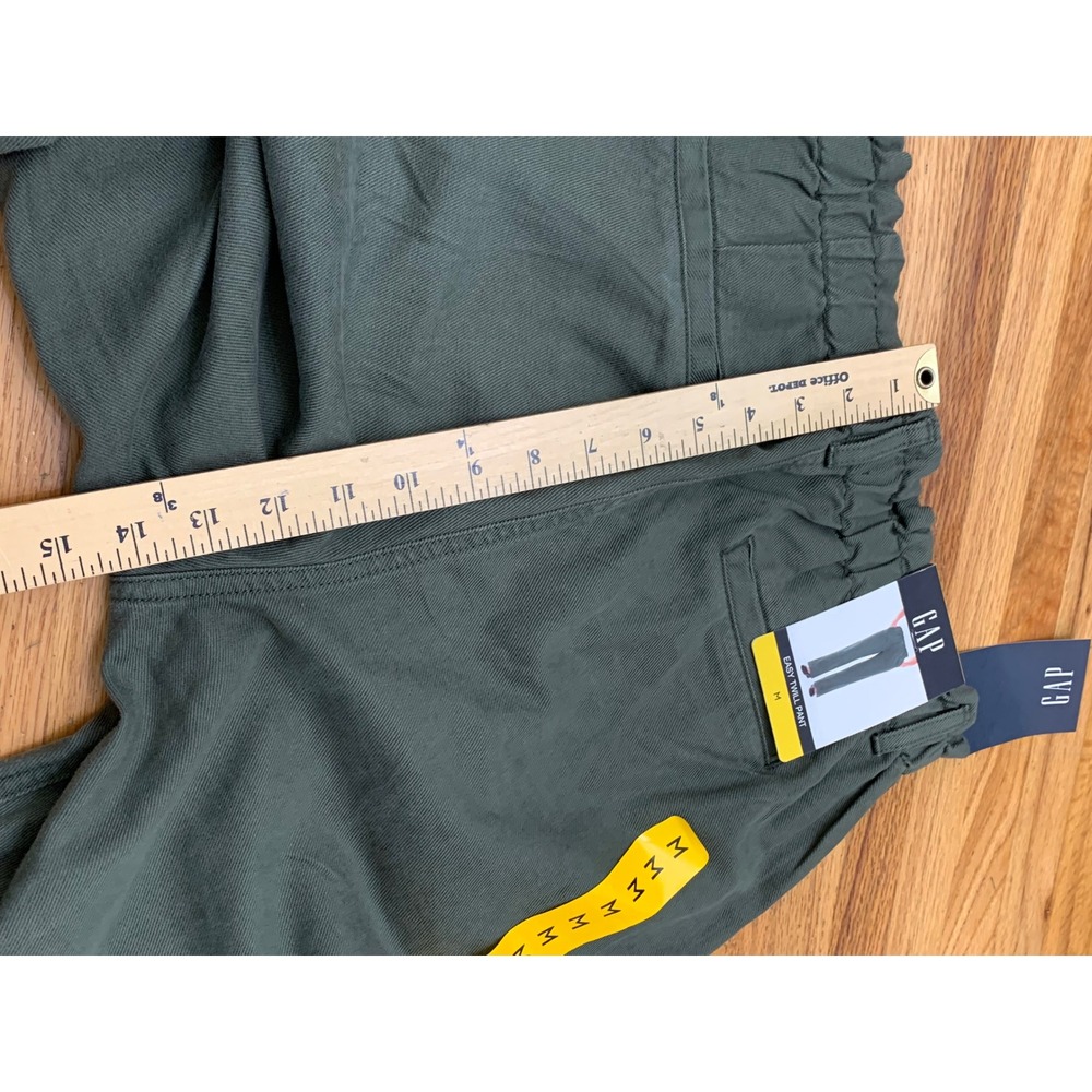 Gap Easy Twill Pant Dark Green High Rise Straight Leg Cotton Baggy Size M NEW - Picture 9 of 10